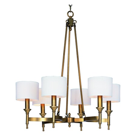 Maxim Six Light Natural Aged Brass Up Chandelier 22375OMNAB